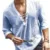 Men's Casual Blouse Cotton Linen Shirt Loose Tops 8