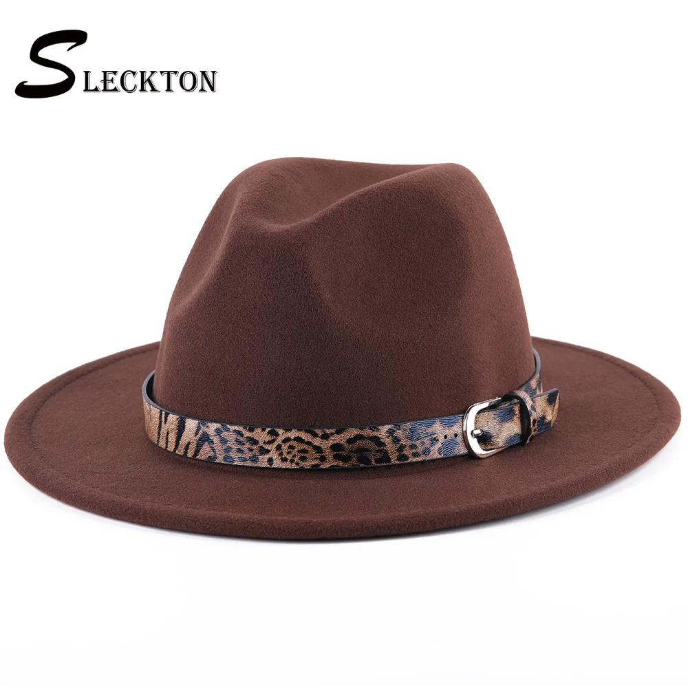 

SLECKTON Fashion Fedoras Hats for Women Casual Girl Panama Jazz Cap Ladies Woolen Top Hat Men Bowler Hats Unisex Gorras S1030