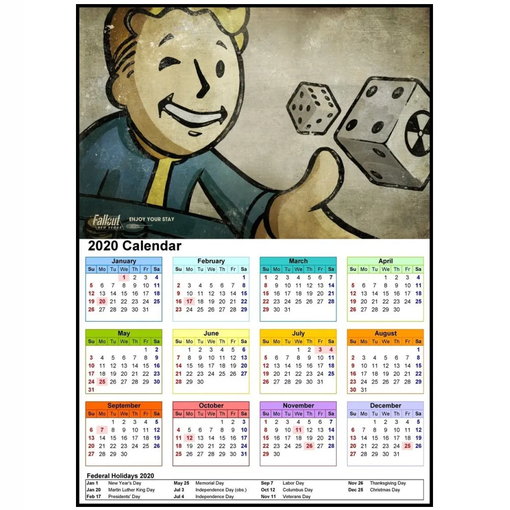 Fallout 3 4 плакат, четкое изображение, календарь, плакат, наклейки, украшение дома, принты, бумага с покрытием, домашний арт, бренд