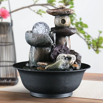 

Chinese Resin Rocky Decoration FengShui Water Fountains Desktop Ornaments for Opening Ceremony Gift ,Office,Living Room Decor