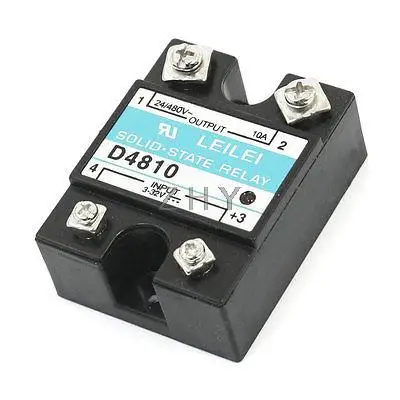 

D4810 4 Screw Terminal Single Phase Solid State Relay AC 24V 480V 10A Output