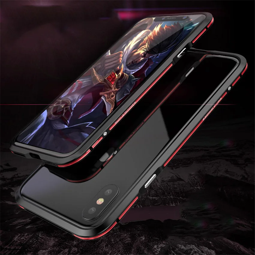 Чехол для iPhone XS Max, металлическая рамка, двойной цвет, алюминиевый бампер, защитный чехол для iPhone X iPhone XS, чехол