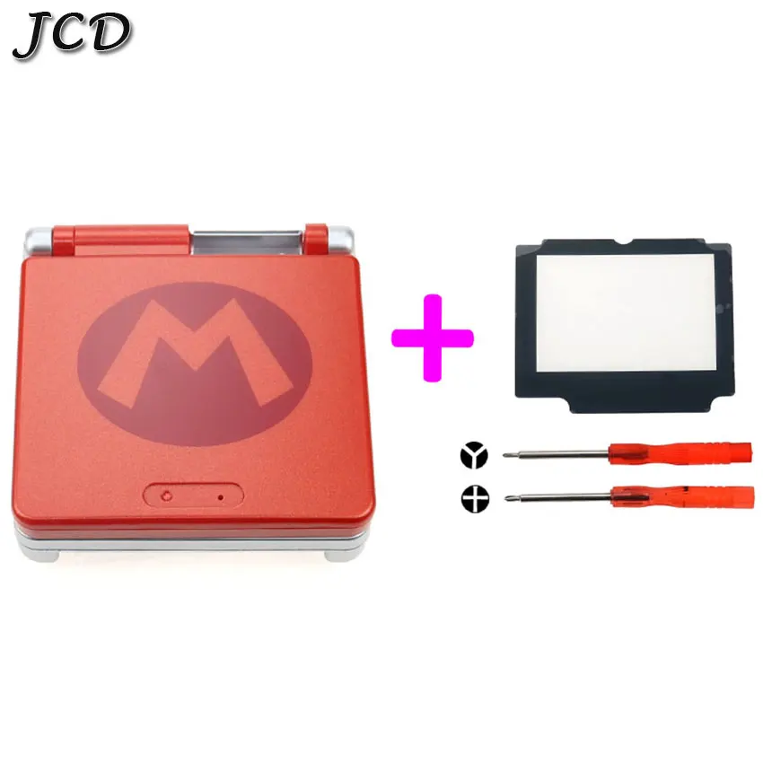 JCD мультфильм Ограниченная серия полный корпус оболочка ж/экран Объектив для nintendo Gameboy Advance SP для GBA SP игровая консоль чехол - Цвет: Red Malia