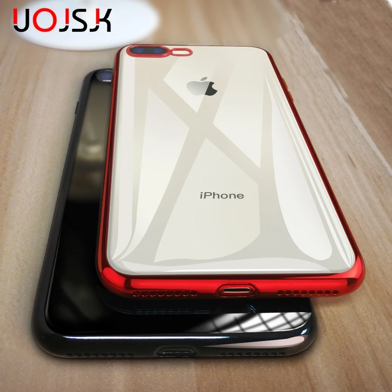 Чехол UOJSJK для телефона iPhone 7 8 Роскошный прозрачный мягкий силиконовый чехол Plus X Xs