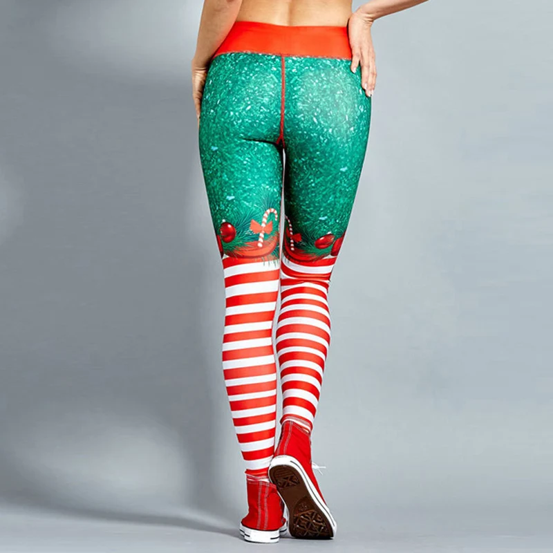 Loozykit женские леггинсы штаны Рождество для леди Высокая талия хип Йога брюки тренировки эластичные брюки Осень Зима Леггинсы
