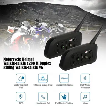 

2pcs Motorcycle Helmet Walkie-talkie 1200 M Duplex Riding Walkie-talkie V6Pro 1200M for Motorcycle Helmet Moto Intercom Headset