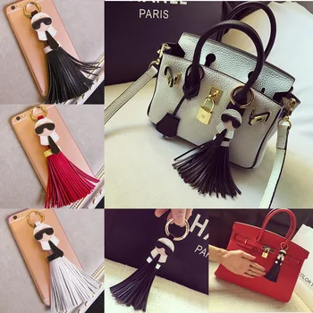 

Cute Key Chains Women Men Kar Trinket Bag Bugs Car Key Rings Tassels Bag Charm Holder Ornaments Leather Keychain Black Red White