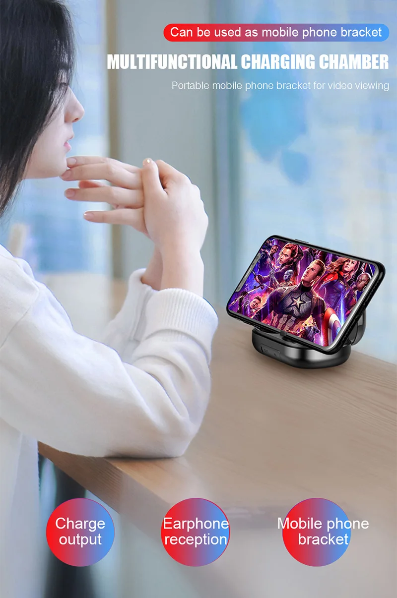 Беспроводные Bluetooth наушники, водонепроницаемые, с шумоподавлением, HD, стерео, вызов, HIFI Звук, наушники, Спортивная гарнитура с микрофоном, зарядный чехол