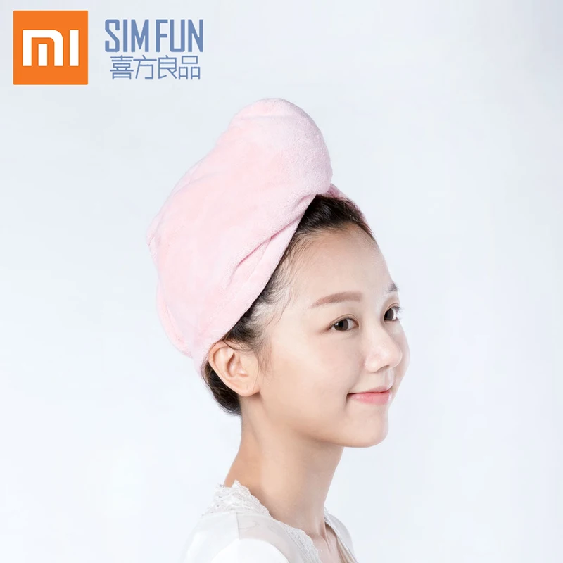 Xiaomi SIM FUN быстросохнущее мягкое полотенце для волос из микрофибры колпачок