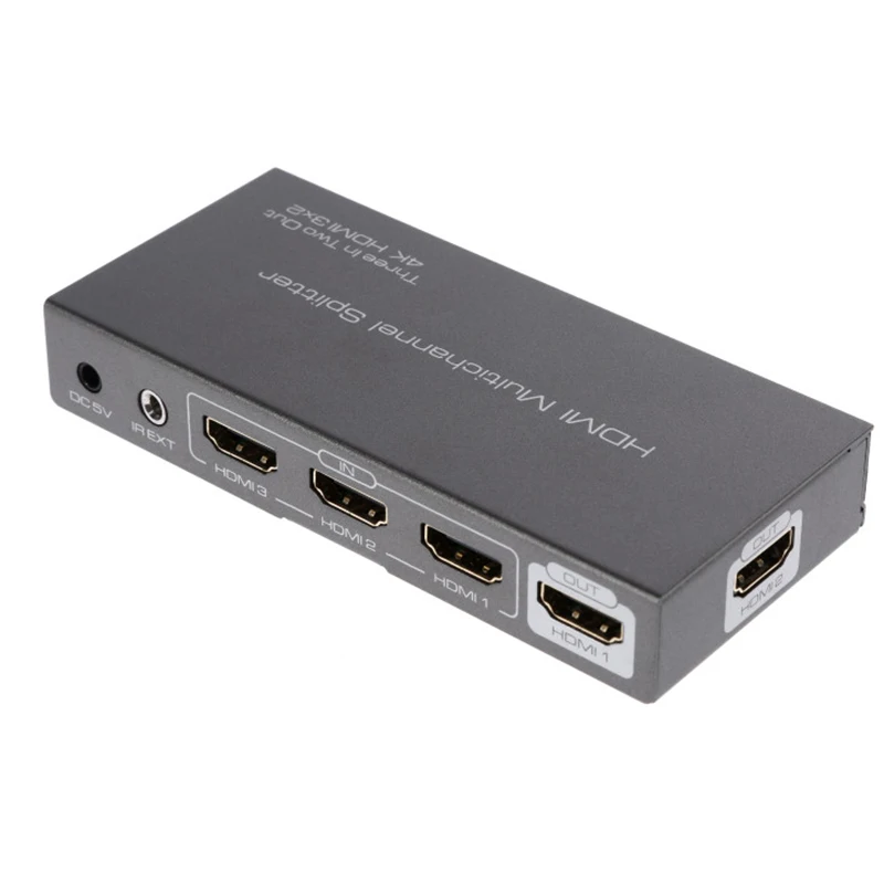 Профессиональный 3X2 HDMI коммутатор разветвитель 4 к X 2 к/30 Гц не HDMI матрица UHD HDMI 3 в 2 переключатель разветвитель концентратор с ИК-пультом дистанционного управления
