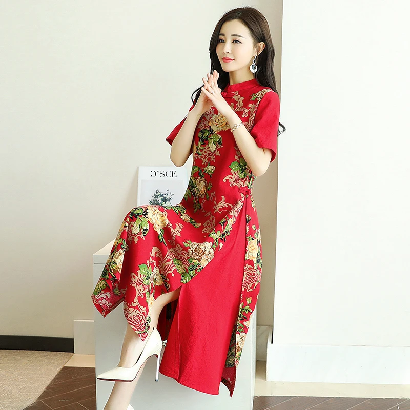 Китайское платье Ципао классическое женское улучшенное cheongsam Восточное свадебное платье для невесты вечернее платье китайское платье - Цвет: color1