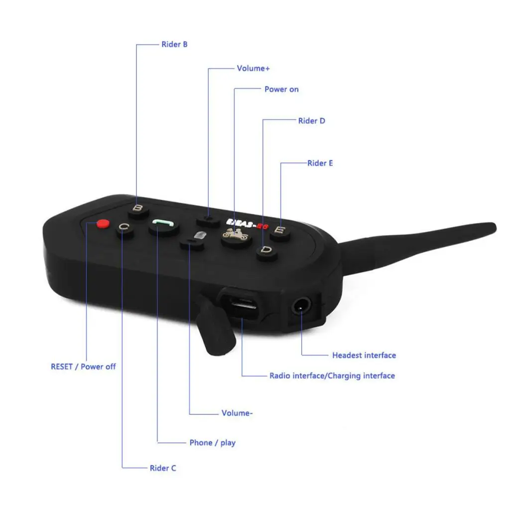 1200 м мотоциклетная гарнитура Bluetooth переговорный шлем 6 Rider E6