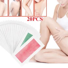 20 шт./лот, нетканые восковые полоски для удаления волос, унисекс, для депиляции, двухсторонняя холодная Восковая бумага для бикини, ног, тела, лица, depiladora