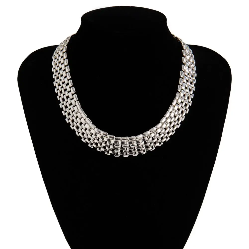 Exaggerated Cuban Chunky Thick Chain Necklace Women High Quality Big Iron Metal Silver Color Necklace Neck Jewelry Steampunk Men