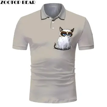 

Casual deportes hombres Polo camisa gato moda masculina sudaderas manga corta Anime Boy Streetwear