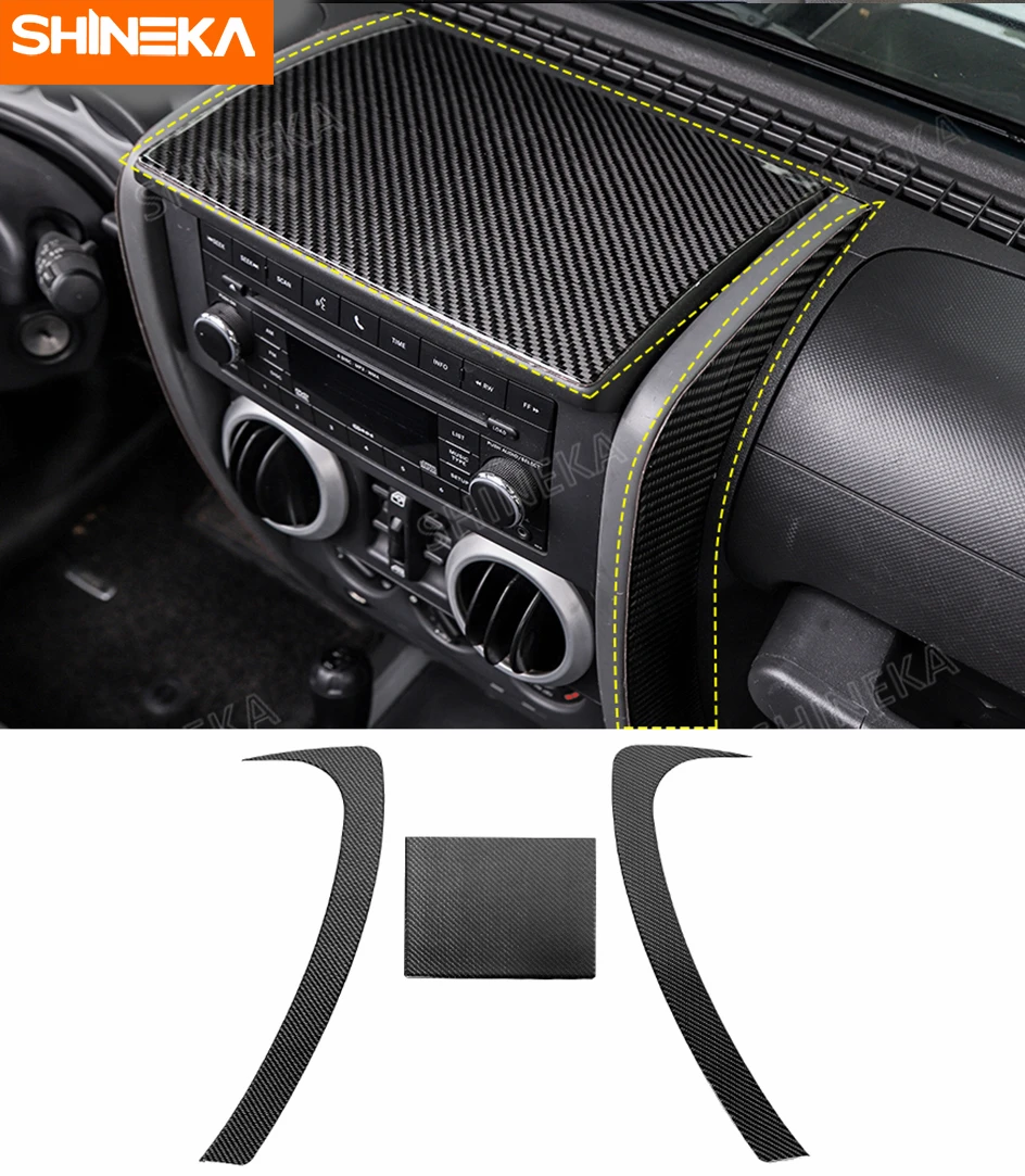 SHINEKA интерьерные молдинги для Jeep Wrangler JK 2007-, декоративные наклейки из углеродного волокна, комплект аксессуаров для Jeep Wrangler JK