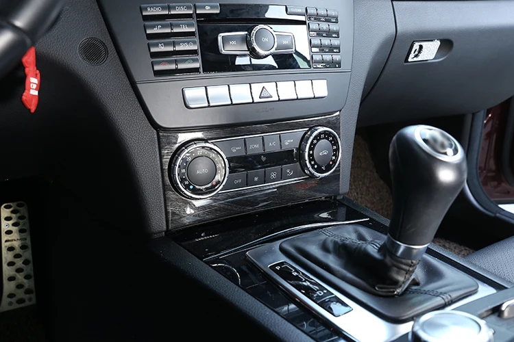 Черное дерево зерна для Mercedes Benz C Class W204 2011-2013 Автомобильный мультимедийный переключатель панели наклейки аксессуары