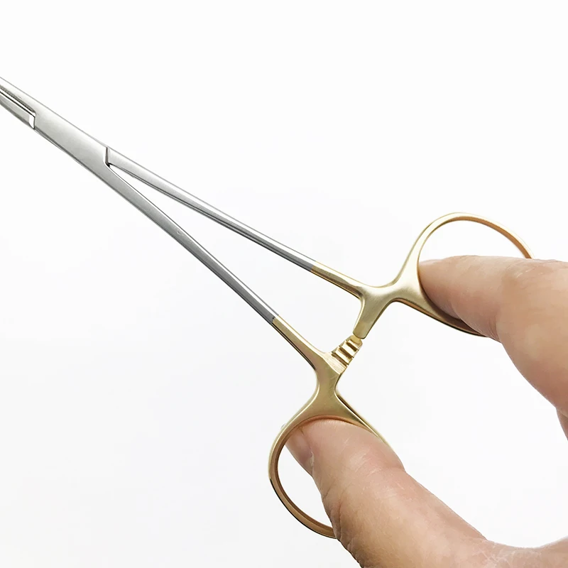 Stainless steel Hemostatic forceps Surgical instrument hemostat Gold handle