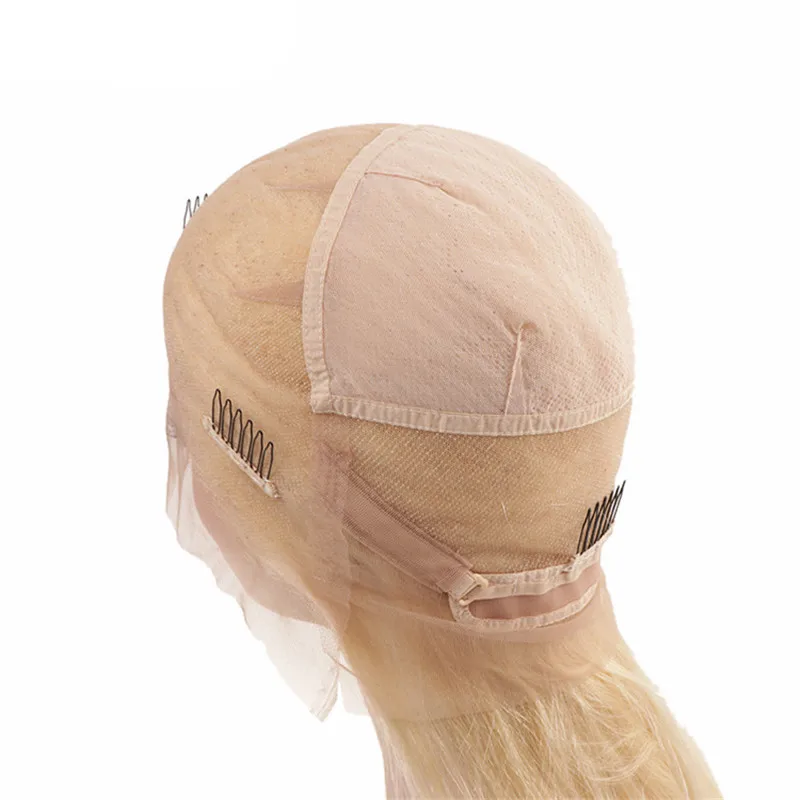 TD Blonde 613 color Full Lace Wigs 150% Density Silky Straight Human Hair Wig High Ratio 12”-24" Remy Pre pluck Swiss Lace Wig