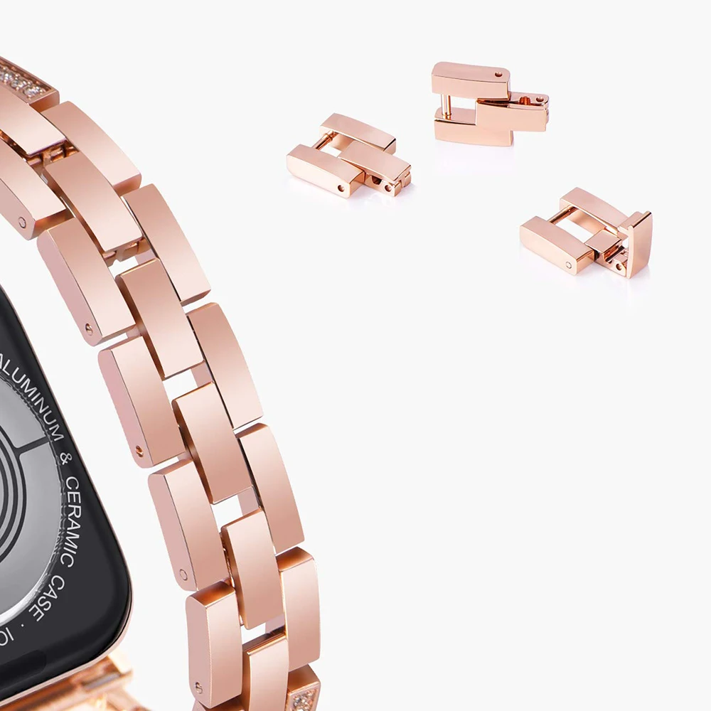 Женский бриллиантовый ремешок для часов Apple Watch 44 мм 40 мм 42 мм 38 мм iWatch Series 5 4 3 2 1 ремешок из нержавеющей стали спортивный браслет