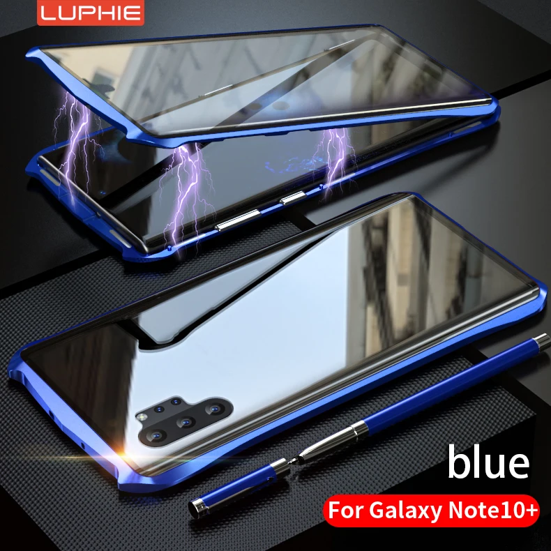 Магнитный адсорбционный чехол для телефона samsung Galaxy Note 10 Plus+ чехол 360 магнитный чехол металлический чехол