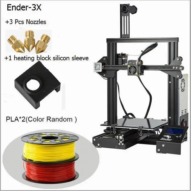 CREALITY Ender-3/3X/3Pro с 3 насадками/2PLA/силиконовый 3D v-слот Prusa l3 Новая мода DIY KIT принтер
