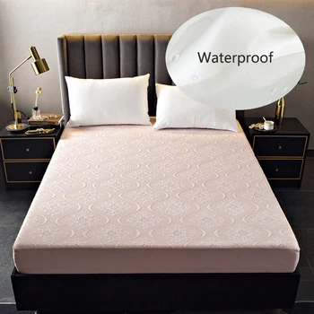 

Waterproof Mattress Cover Quilted Printed Bed Cover Mattress Sheet Bed Protection 180x200cm Mattress Fitted Anti-mite Pad Linens