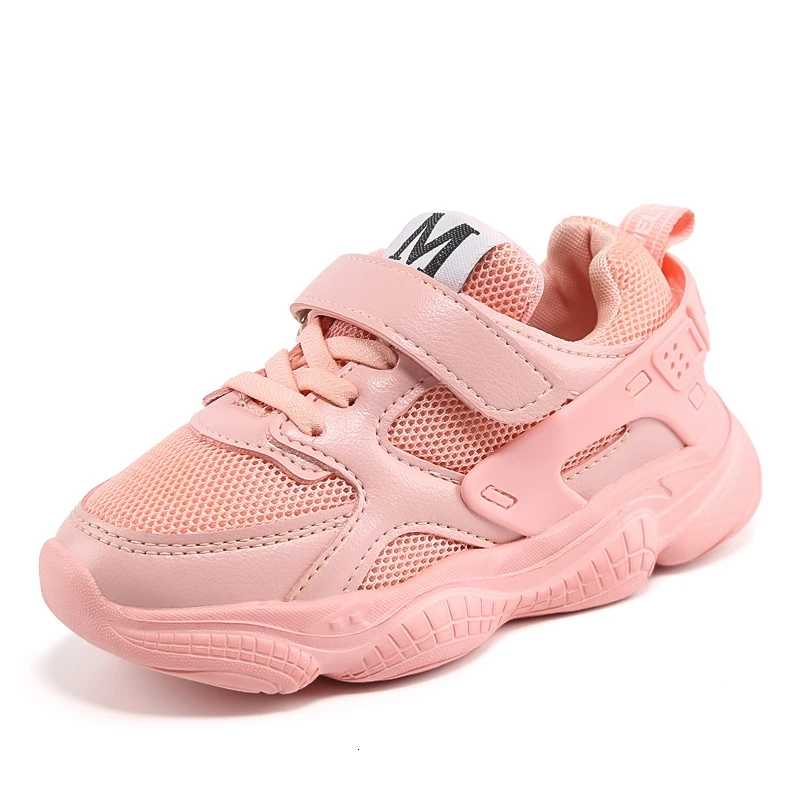 pink kids snakers Розовая обувь для бега для девочек; модные классические детские кроссовки для баскетбола; дышащая сетчатая теннисная обувь для мальчиков; Детская школьная спортивная обувь - Цвет: pink kids snakers