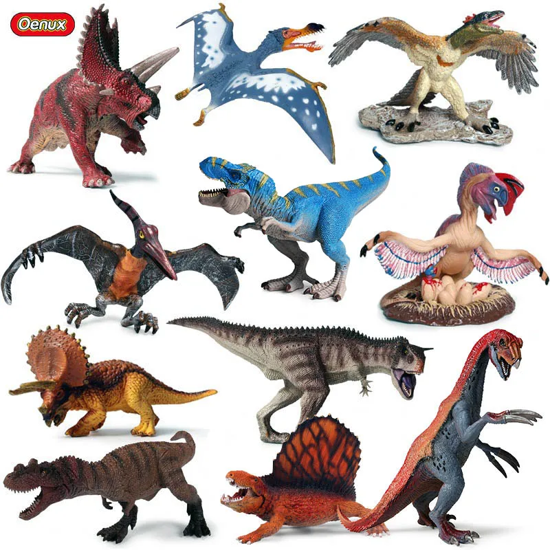 Oenux высокое качество мир динозавров Парк Т-Рекс Pteranodon Therizinosaurus модель спинозавра Динозавры юрского периода Фигурки игрушки