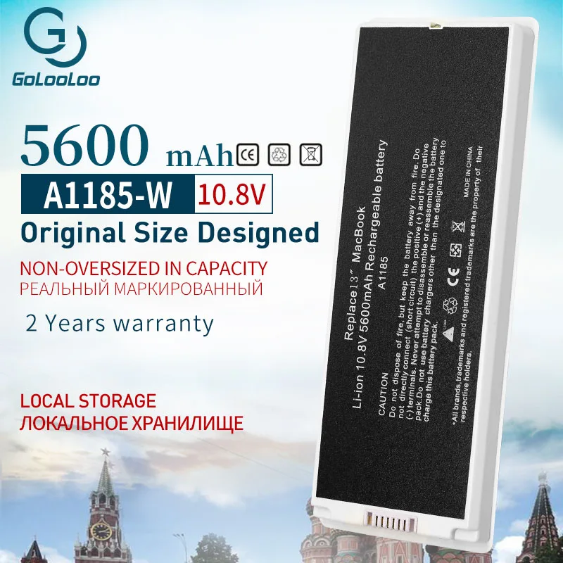Серебристый Аккумулятор для ноутбука 5600 мАч Apple A1185 A1181 MacBook 13 дюймов MA701 MB403 MB402 MB061