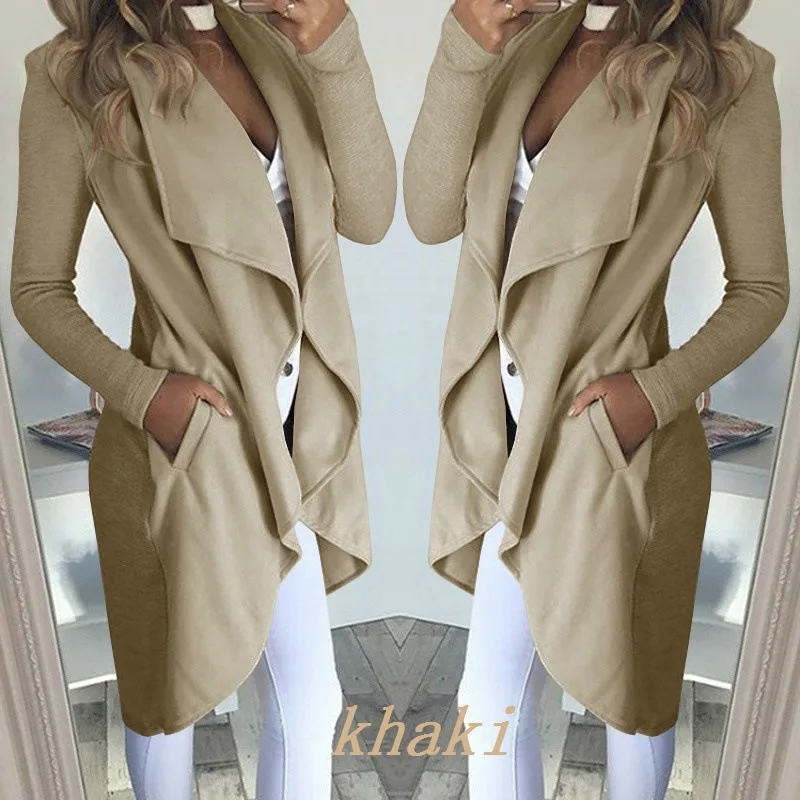 Hot Sale 2020 Autumn/Winter Medium-Length Long Woolen Trench Coat England Style Women Street Tops Temperament Fashion Clothing