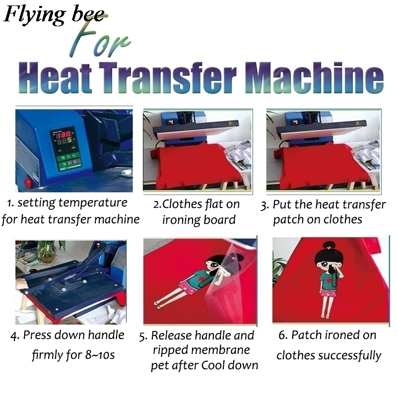 Flyingbee Как приручить нашивка с драконом для одежды стикер для детей DIY патчи Футболка теплопередача патчи винил X0671