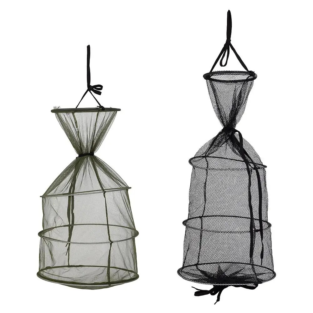 Foldable Landing Net Portable Fishing Round Folding Cage For Fish Shrimp Crab Compact Design High-quality Quick Delivery | Спорт и