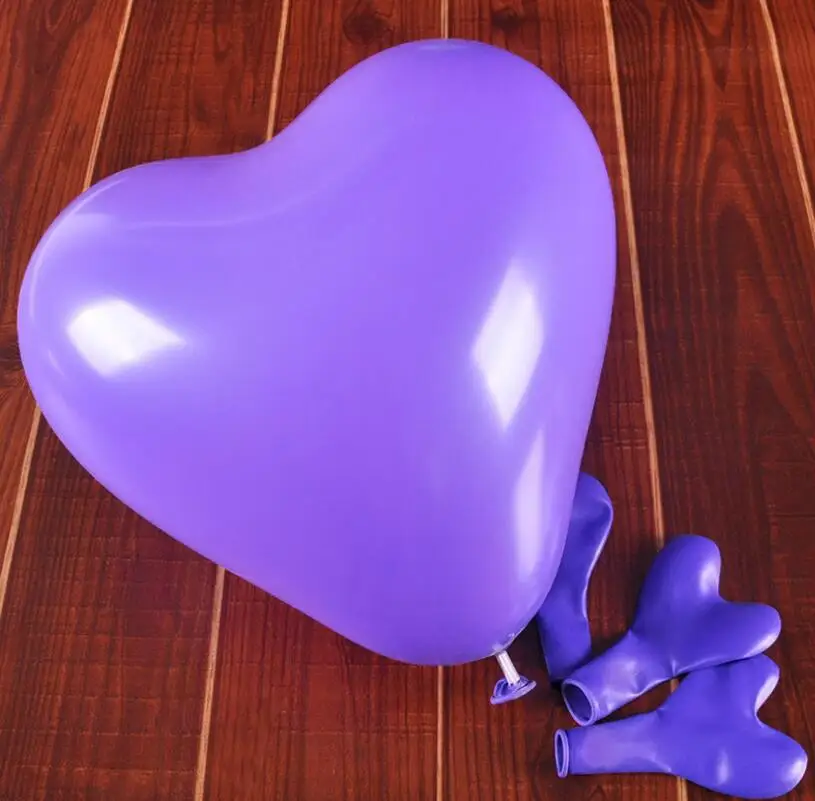 10 шт., 10 дюймов, 2,2 г, воздушные шары в форме сердца для дня рождения, свадьбы, вечеринки, дня рождения, уплотненные латексные шары в форме сердца - Цвет: purple