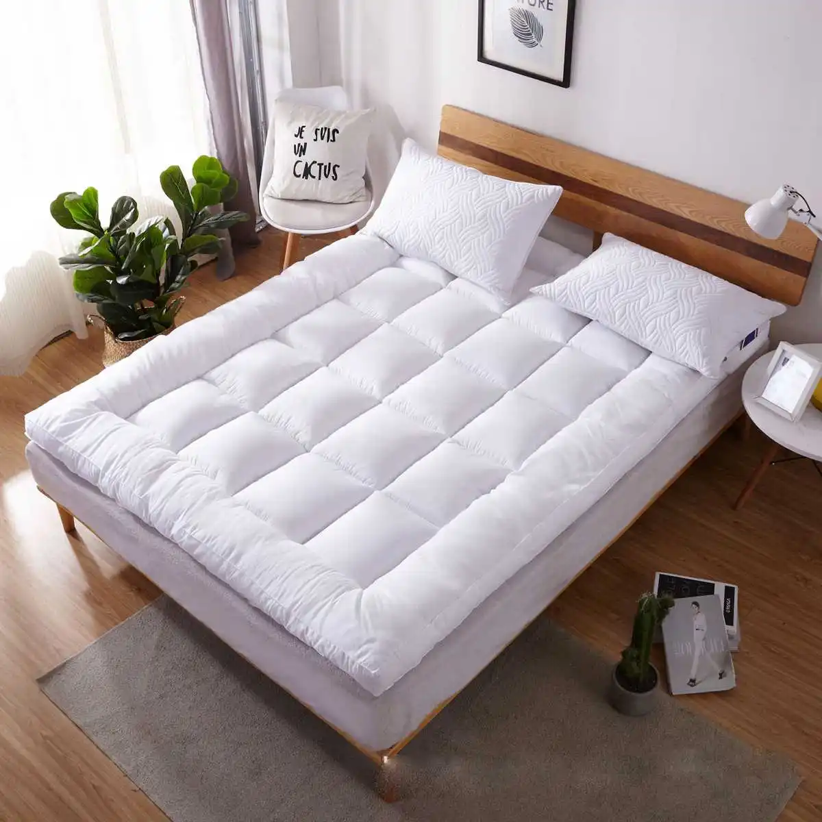 Queen/King Size, стеганые защитный чехол для матраса Pad фигурки жениха и невесты; крышка 1" глубокий натяжная простыня мягкая эргономичная толстом каблуке 10 см и высокое качество
