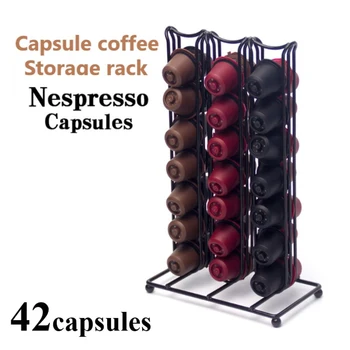 

NEW Metal 42 Cups Nespresso Coffee Capsule Holder Rack Coffee Capsule Stand Dolce Gusto Capsules Storage Shelve Organization