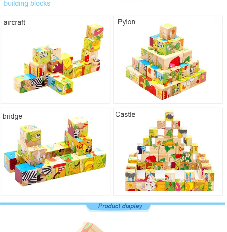 Высококачественная Шестигранная картина, деревянные пазлы, игрушки, детские кубики для раннего ребенка, обучающая головоломка, 3D детские