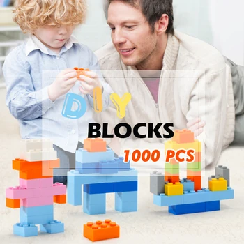 

BULU&SARA 1000 Pcs Building Brick Blocks Sets City Train DIY Creative Bricks Compatible inglys Bricks Bulk Block for Child
