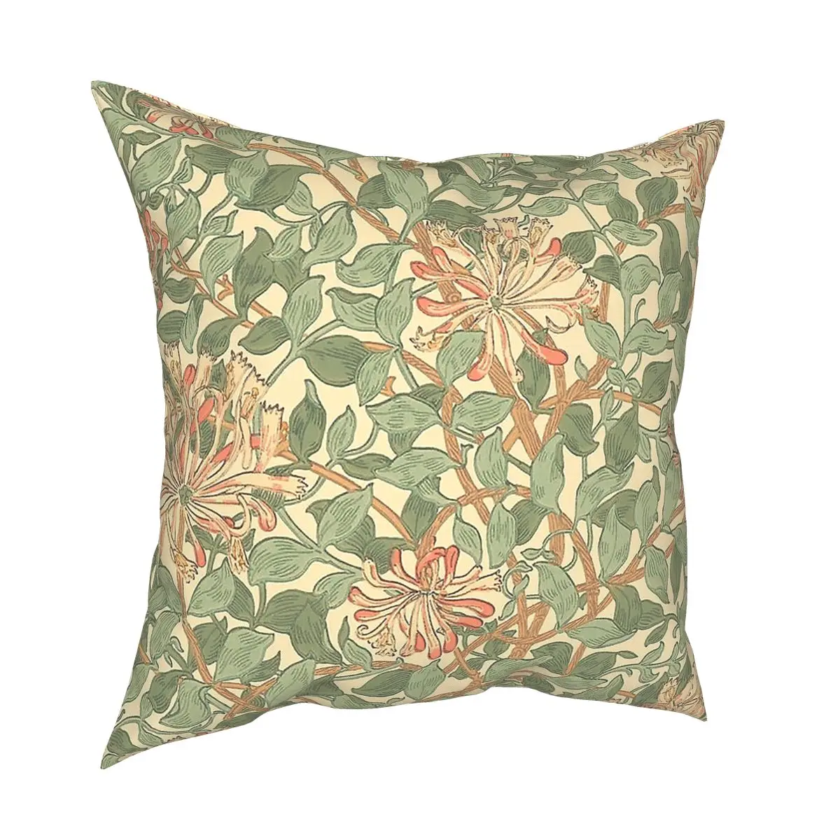 

William Morris Honeysuckle Pillow Cover Home Decorative Floral Vintage Flowers Cushion Cover Throw Pillow for Sofa Polyester