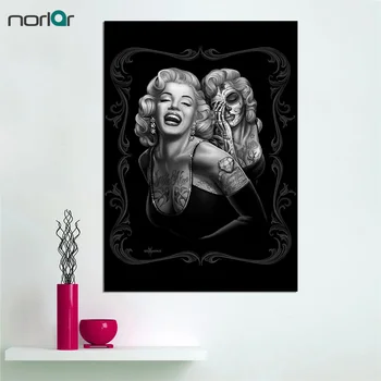 

Unframed Canvas Painting Black and white style Marilyn Painting on Canvas Room Wall Art Decoration Poster Picture