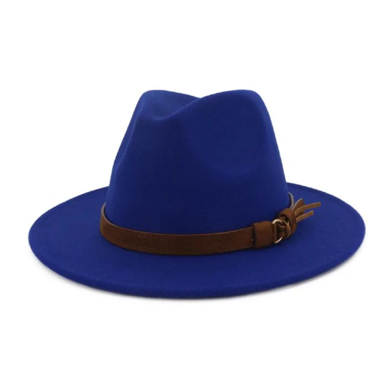 Шерстяная шляпа Fedora для женщин и мужчин, джаз, церковь, Панама, шляпа с кожаная лента, Элегантная Леди, зима, осень, широкие шляпы сомбреро