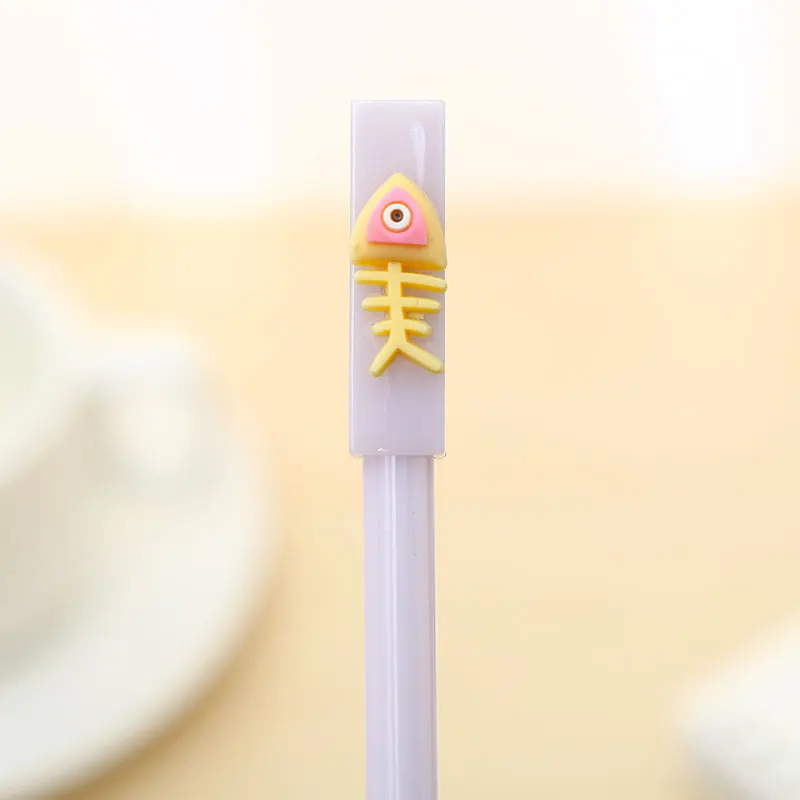 yellow 1pc Creative Cartoon Fish Gel Pen Korean Cute Stationery Item Thing Kawaii School Material Accessory Kawai Office Funny Freebie Bts - Цвет: yellow 1pc