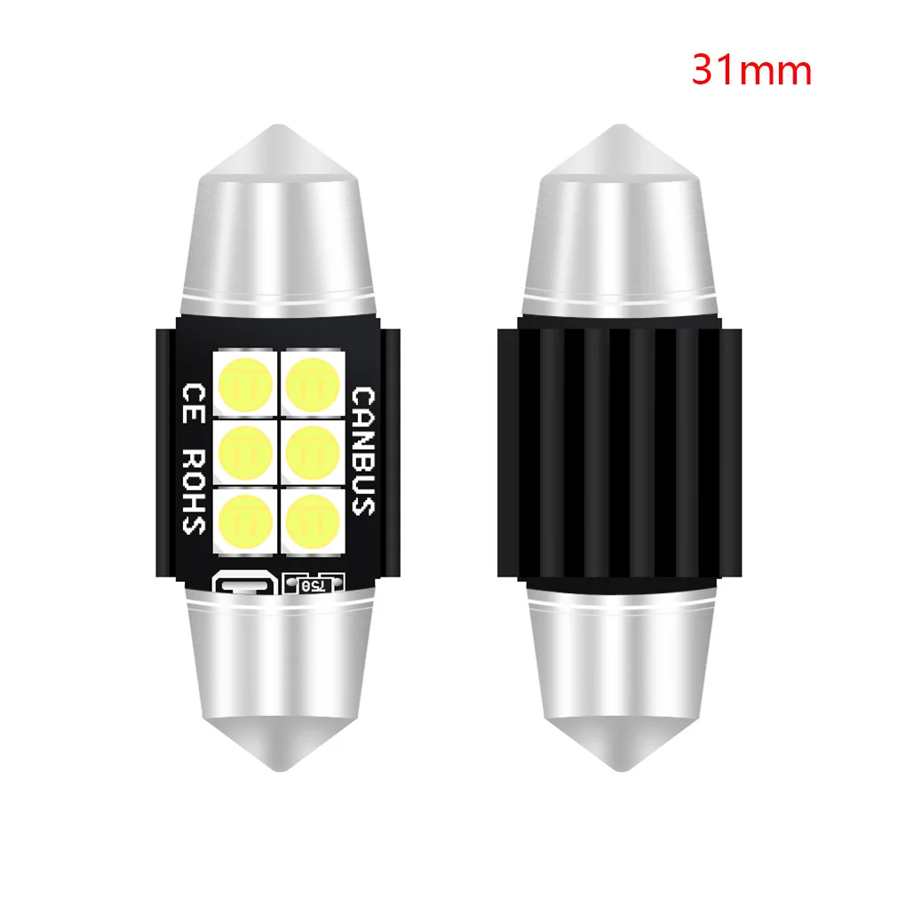 Комплект из 2 предметов, Белый Автомобильный светодиодный 42mm-6smd-3030 12V укрыты внутренной сводной автомобильный светильник Алюминий Корпус Чтение номерного знака Лампы
