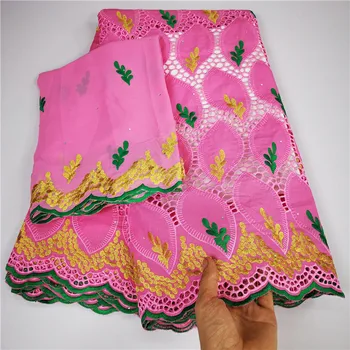 

5+2 yard Swiss lace fabric latest heavy beaded embroidery African 100% cotton fabrics Swiss voile lace popular Dubai style 9L86