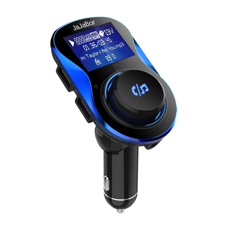 JaJaBor беспроводной fm-передатчик Bluetooth автомобильный комплект громкой связи AUX 3,5 мм аудио плеер двойной USB зарядное устройство большой экран дисплей
