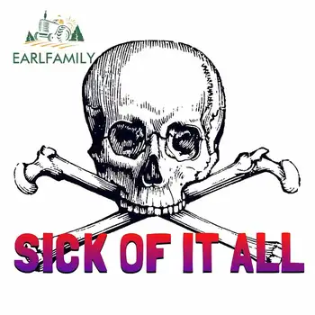 

EARLFAMILY 13cm x 8.2cm For Skull Funny Car Stickers Waterproof Decal Car Accessories Vinyl Material Occlusion Scratch Decor