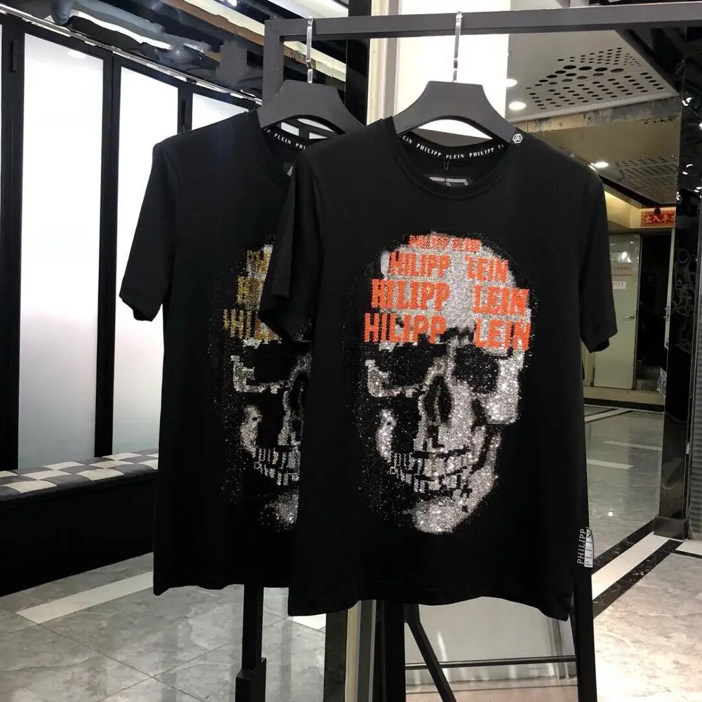 STARBAGS PP T-shirt с длинным рукавом мужской хлопок черный топ Череп Стиль Осень популярный логотип Половина рукава