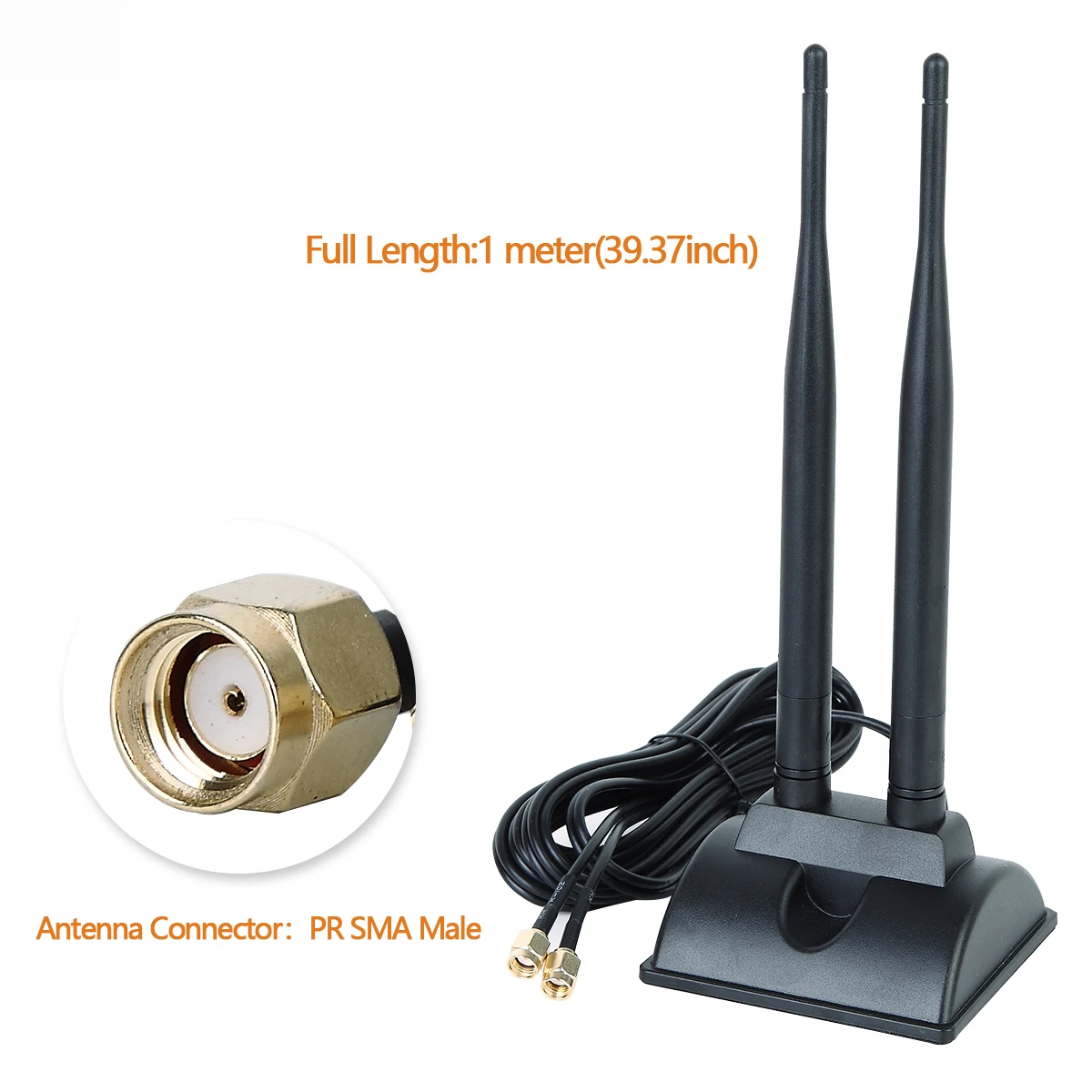 Dual WiFi Antenna RP-SMA Male 2.4GHz 5.8GHz Dual Band Antenna Magnetic Base for Wireless Router PCI-E WiFi Network Card WLAN AP best antenna for rak miner v2