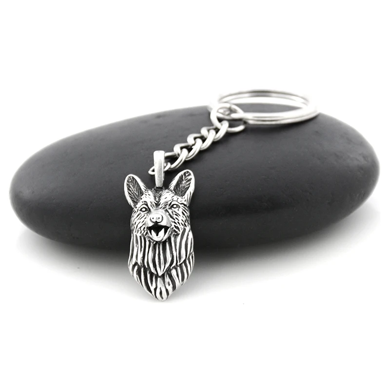 German Shepherd 1 шт. Винтажный серебряный 6 стиль Шнауцер сибирская шелуха боксер немецкая овчарка золотой ретривер собака брелок животное сумка Шарм - Цвет: German Shepherd