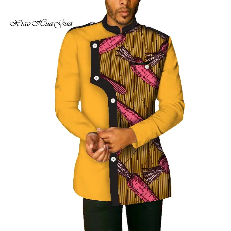 Новинка осени, Африканское Мужское пальто, индивидуальное, на запястье, рукав-стойка, воротник с подкладкой, пальто, повседневный стиль, хлопок, WYN340
